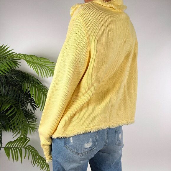 Vintage Yellow Casual Cozy Soft Knitted Frayed Cottagecore Grandma Cardigan / M - Picture 2 of 6